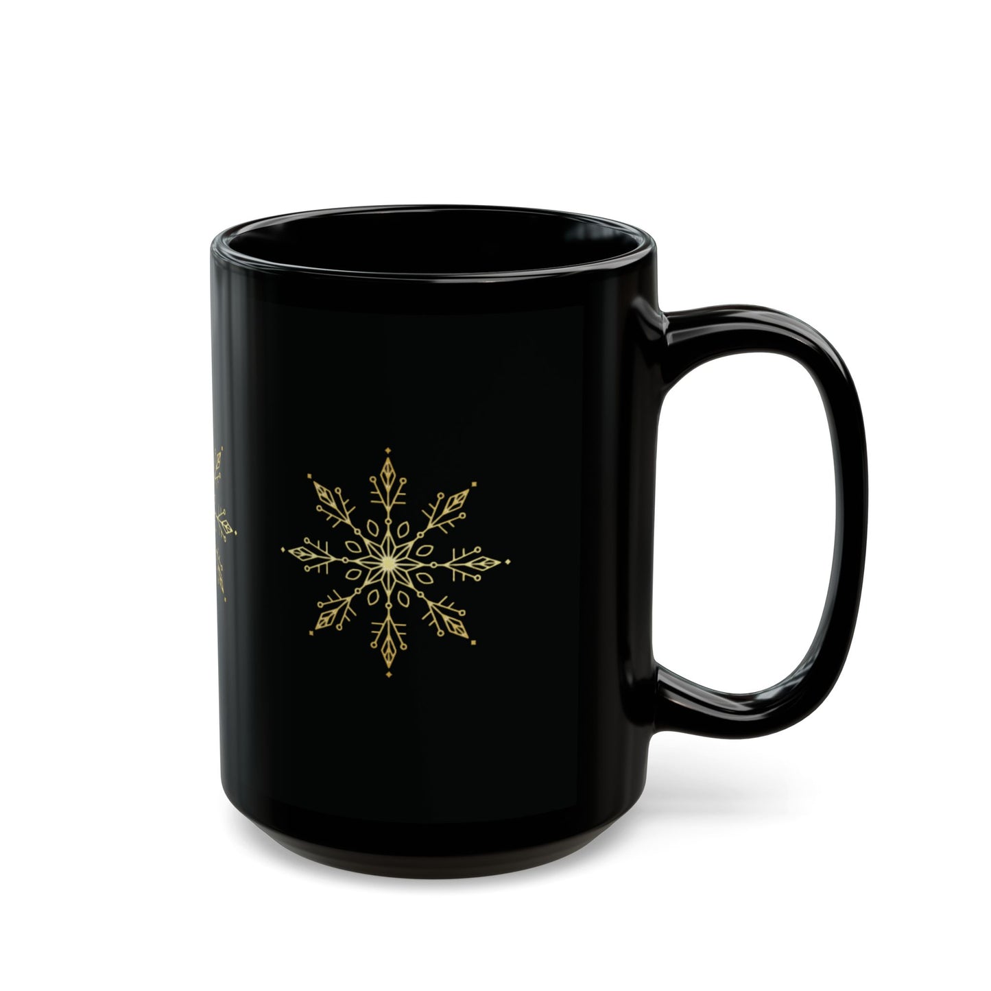 Black Mug flocons (11oz, 15oz)