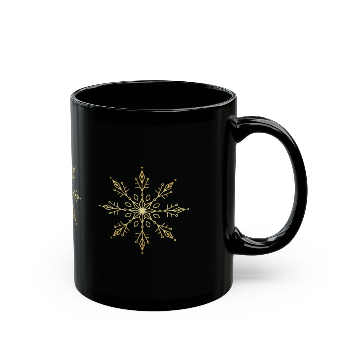 Black Mug flocons (11oz, 15oz)