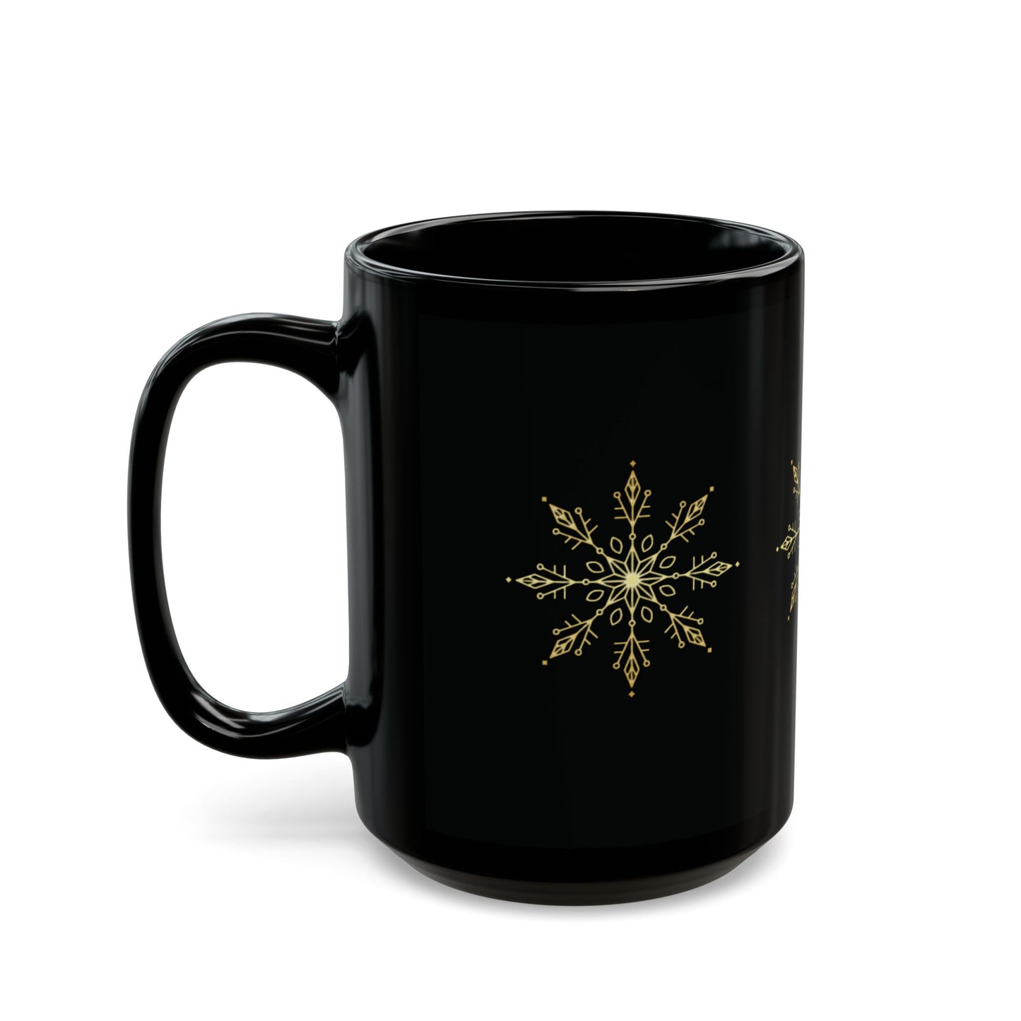 Black Mug flocons (11oz, 15oz)