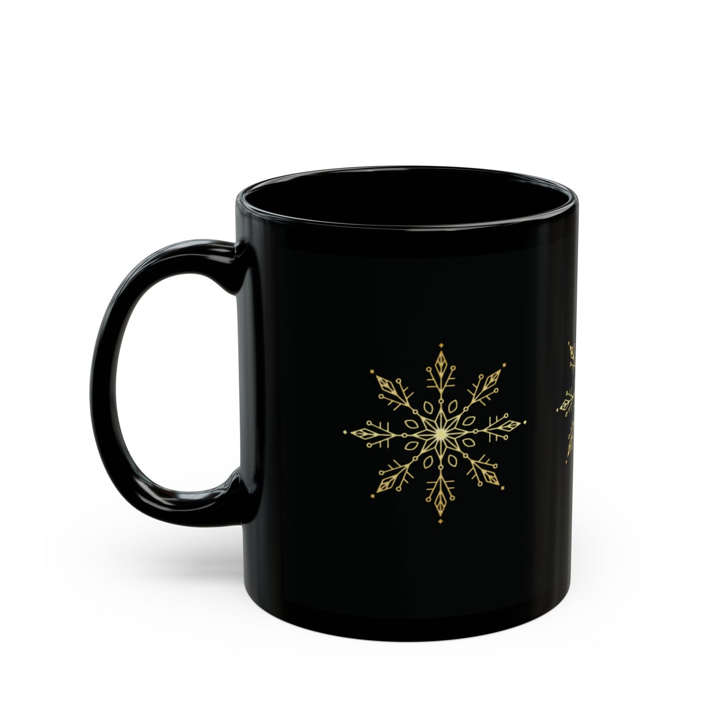 Black Mug flocons (11oz, 15oz)